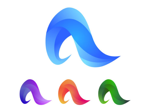 A Letter Logo Design 4 Color Variations