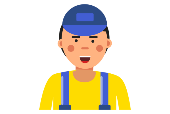Auto Repair Service Worker Avatar Color Graphics