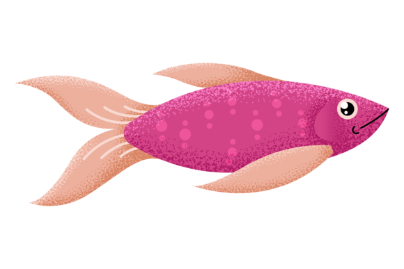 Barb Fish Color Textured Icon. Exotic Aq