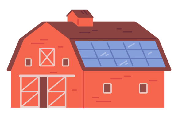 Barn Color Icon: Agricultural Building Graphics & Illustrations