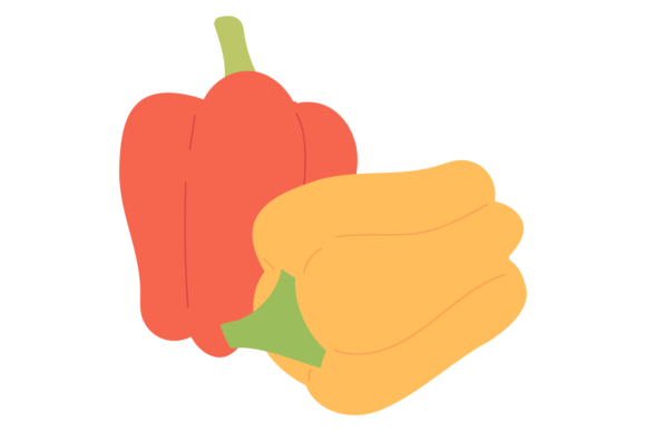 Bell Peppers Color Icon. Organic Paprika