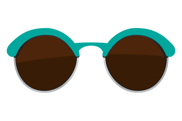 Black Glasses Color Icon: Sun Protection Graphics & Illustrations