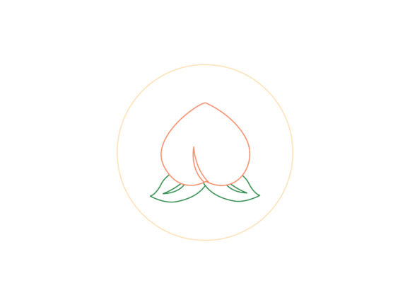 Chinese New Year Peach Color Line Icon Graphics