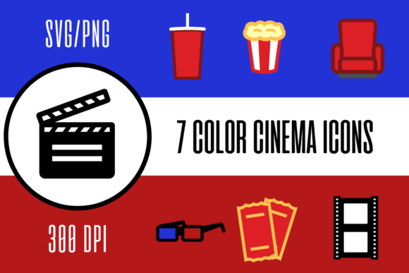 Cinema Movie Theater Color Icons
