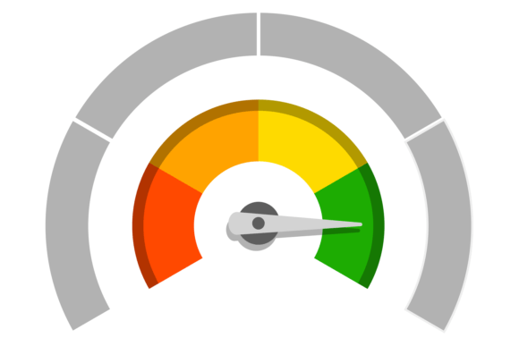 Color Meter Template. Round Arrow Gauge