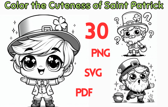 Color the Cuteness of Saint Patrick: Graphics & Coloring Pages Amp