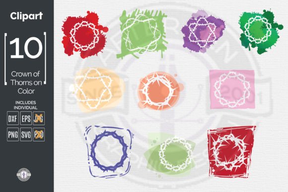 Croen of Thorns on Color Backgrounds