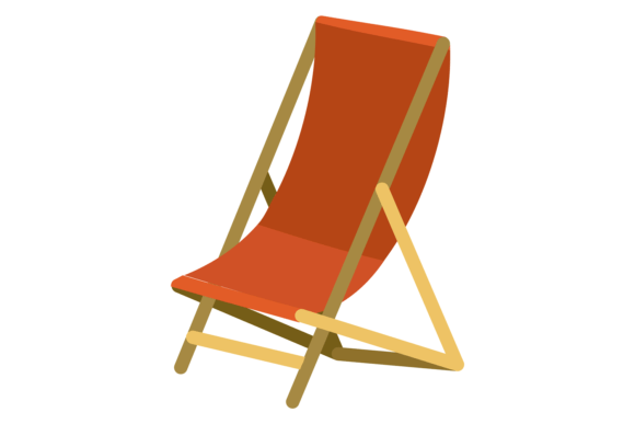 Deckchair Color Icon: Beach Seat Graphics for Crafts