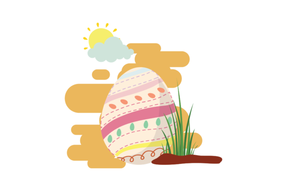 Easter Egg Color Full Cloud Icon Graphics and Icons