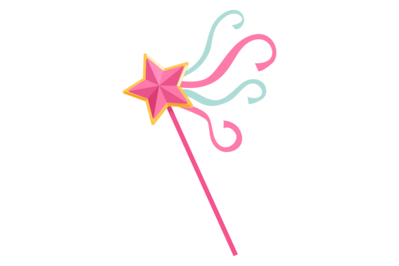 Fairy Magic Wand Color Icon. Fantasy Graphics