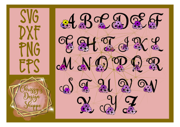 Floral Monogram Graphics for Crafts