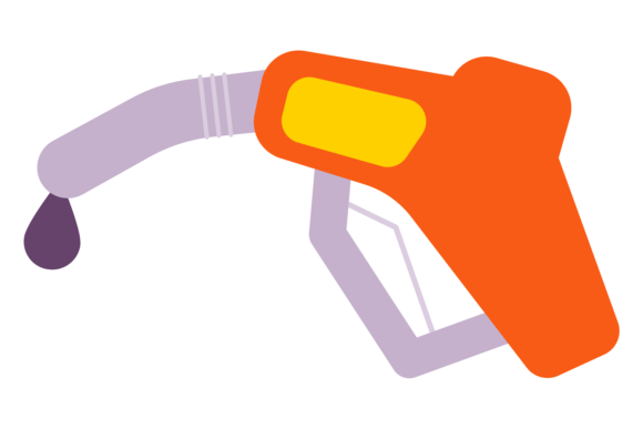 Gas Station Fuel Pump Gun Color Icon: Graphics for Crafts & Marketing