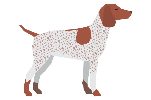 German Pointer Color Icon: Dog Side View Graphics & Illustrations