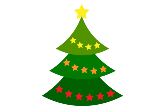 Green Tree Decorated with Color Stars. C — Crafts & Graphics Review
