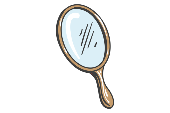 Hand Mirror Color Drawing. Beauty Salon