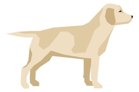Labrador Side View: Happy Dog Color Icon — Graphics & Illustrations