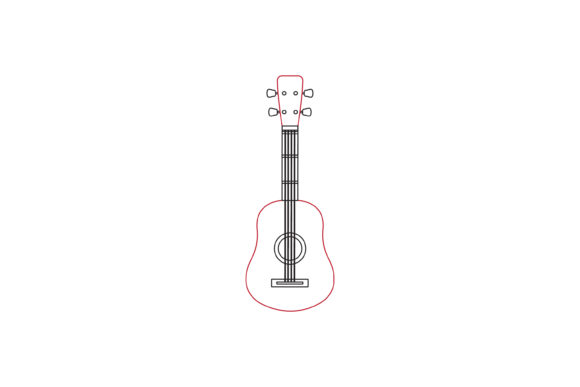 Music Instrument Ukulele Color Line Icon