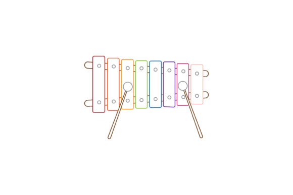 Music Instrument Xylophone Color Line Graphics