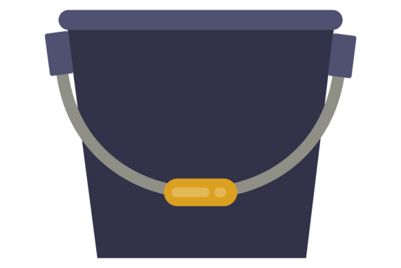 Plastic Bucket Color Icon: Water Gardeni Graphics