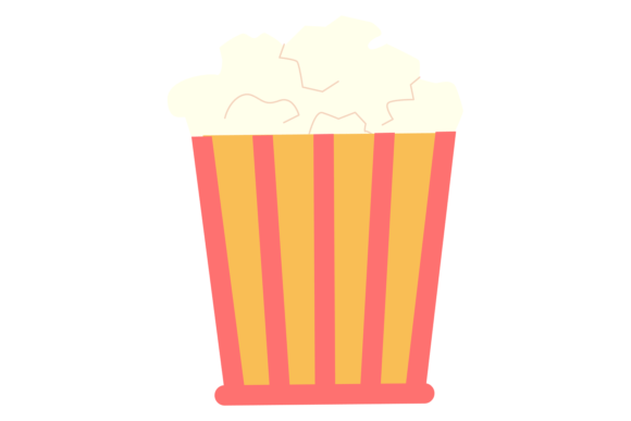 Popcorn Bucket Color Icon: Cinema Snack Graphics