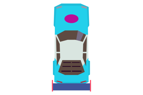 Rally Car Top View Graphics: Auto Toy Color Icon Illustrations