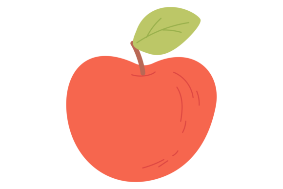 Red Apple Color Icon: Ripe Fruit Symbol Graphics