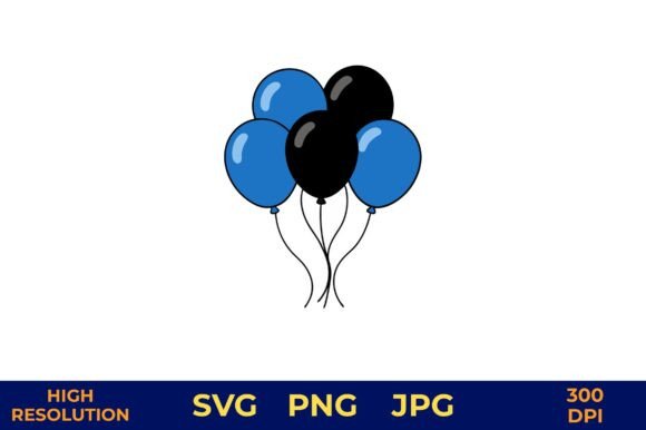 Three Solid Color Balloons Floating: Graphics for Creative Projects