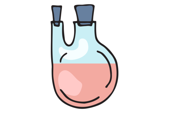 Two Neck Laboratory Glass Color Doodle I: Graphics for Creative Design