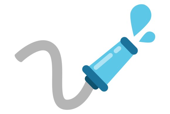 Water Hose Color Icon: Garden Equipment Graphics & Illustrations