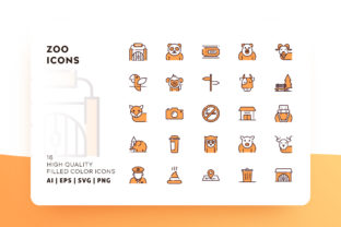 Zoo Filled Color Icon Pack: Graphics & Icons for Local Branding